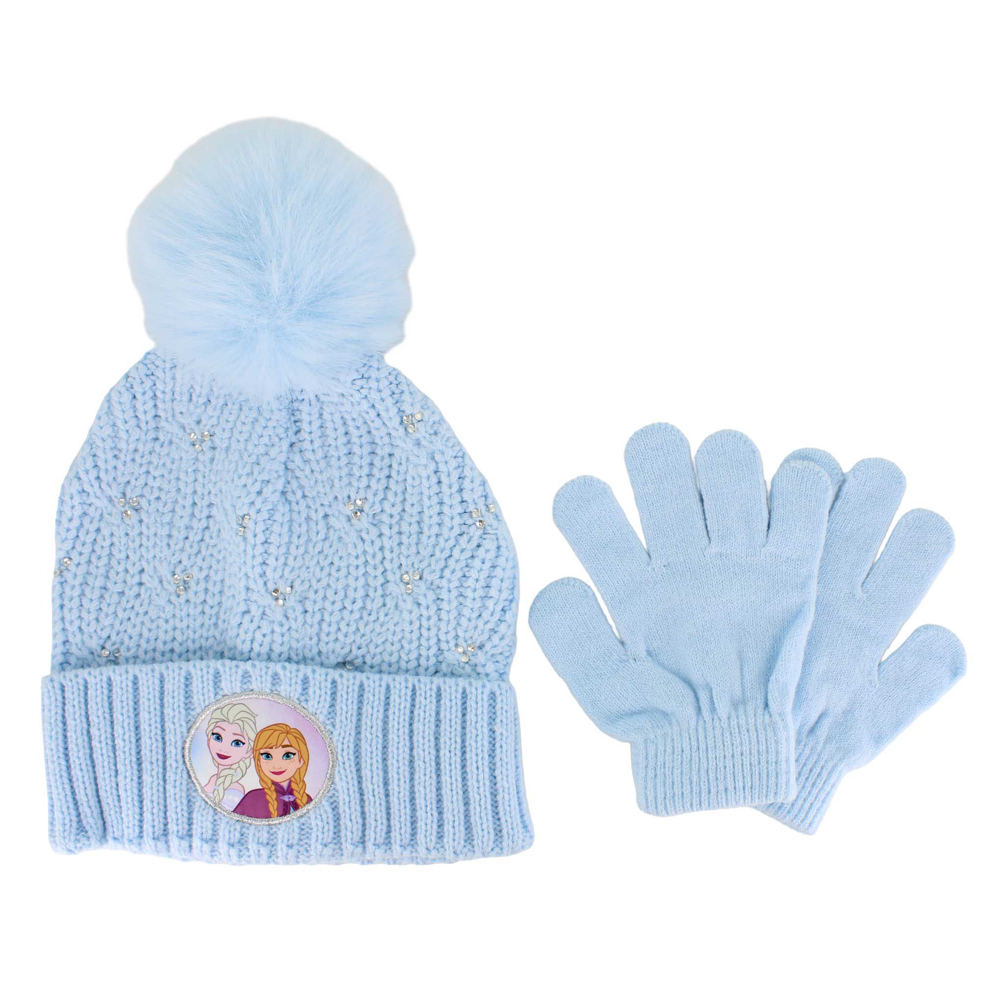 Kids' Disney Frozen Knit Hat & Glove Set Front Set View