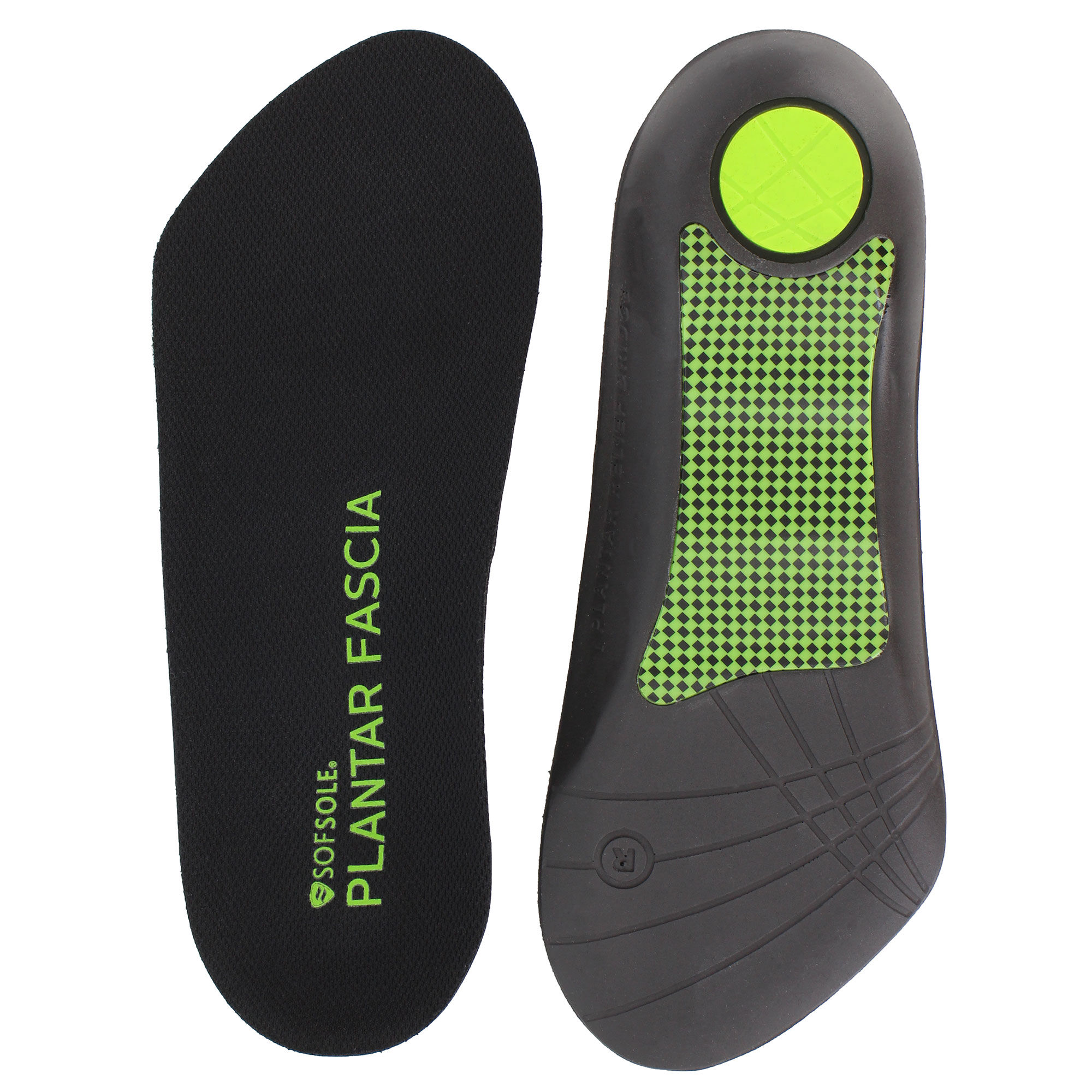 SOF SOLE Plantar Fascia Support Insole 7-13 Pair Of Inserts Top And Bottom View