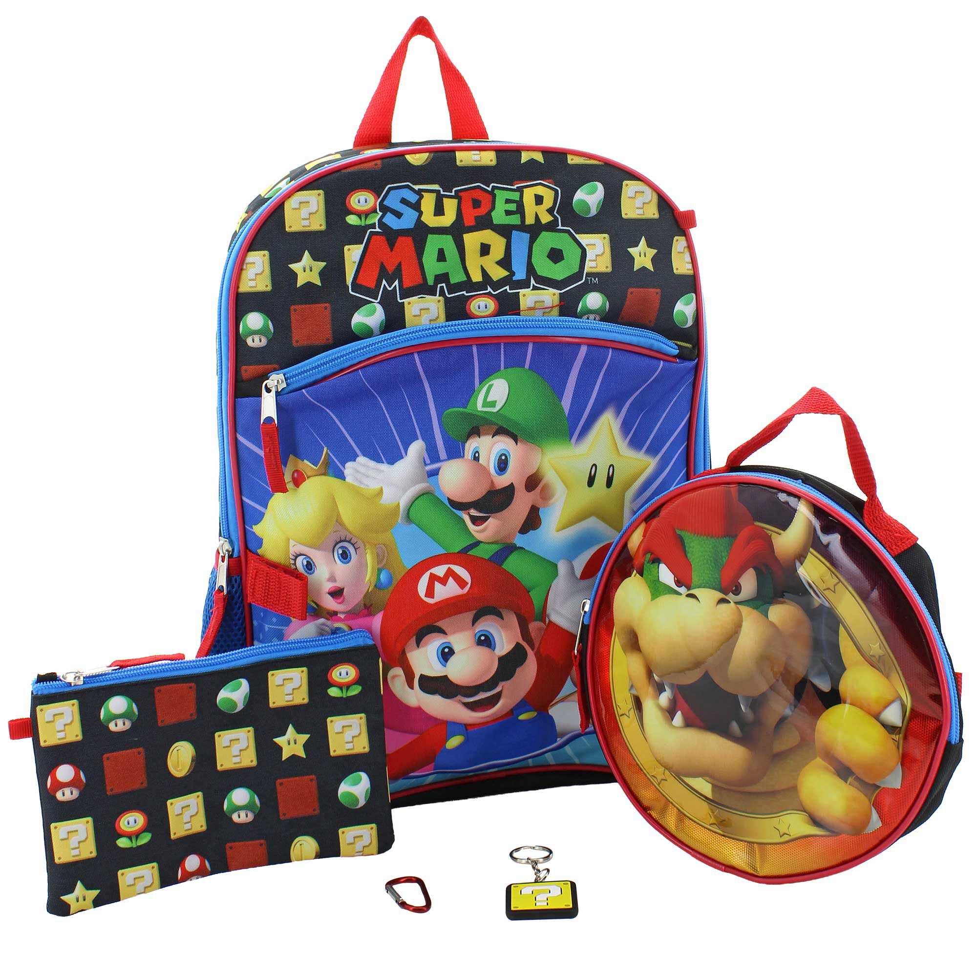 Super Mario 5-Piece Backpack Set Front View