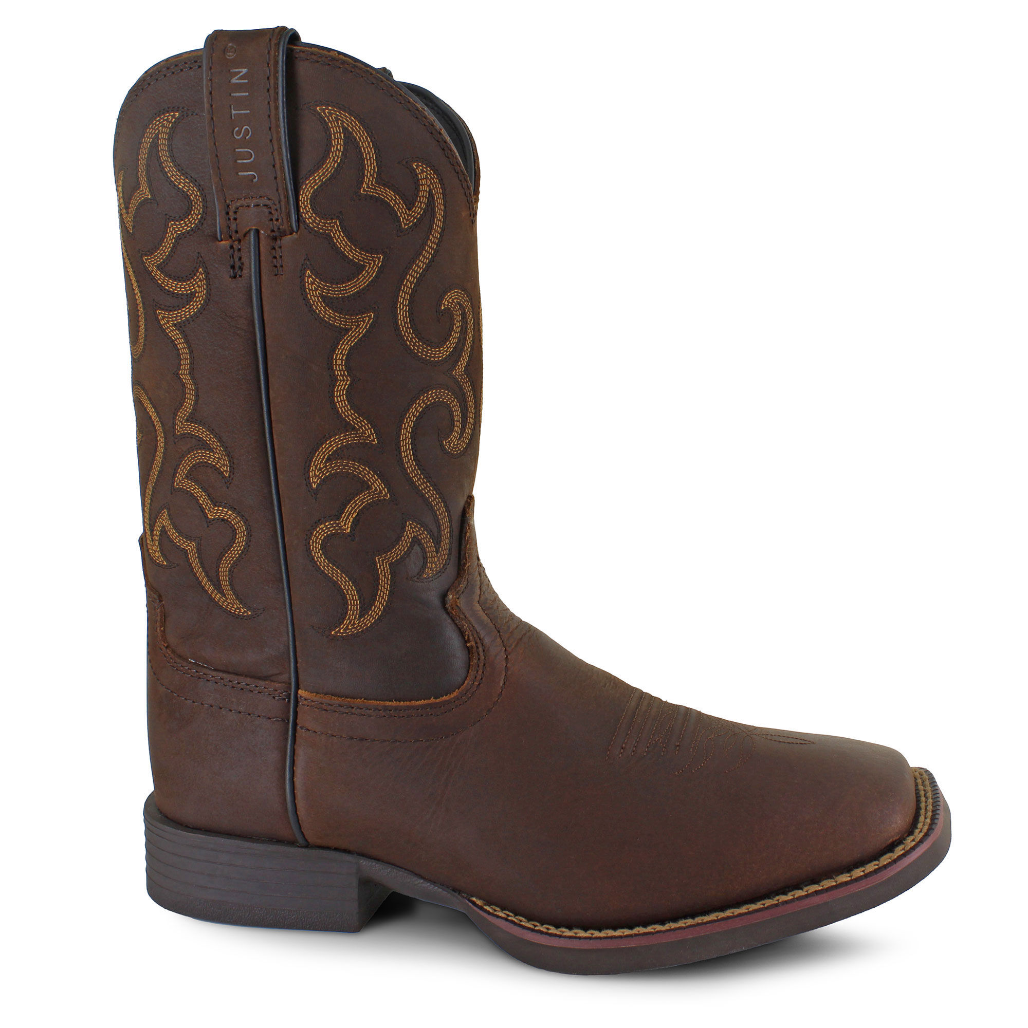 Justin Stampede Square-Toe Western Right Side View