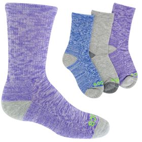 Girls' Socks Kids' Crocs Marled Crew 3-Pair Pack Side View With Package