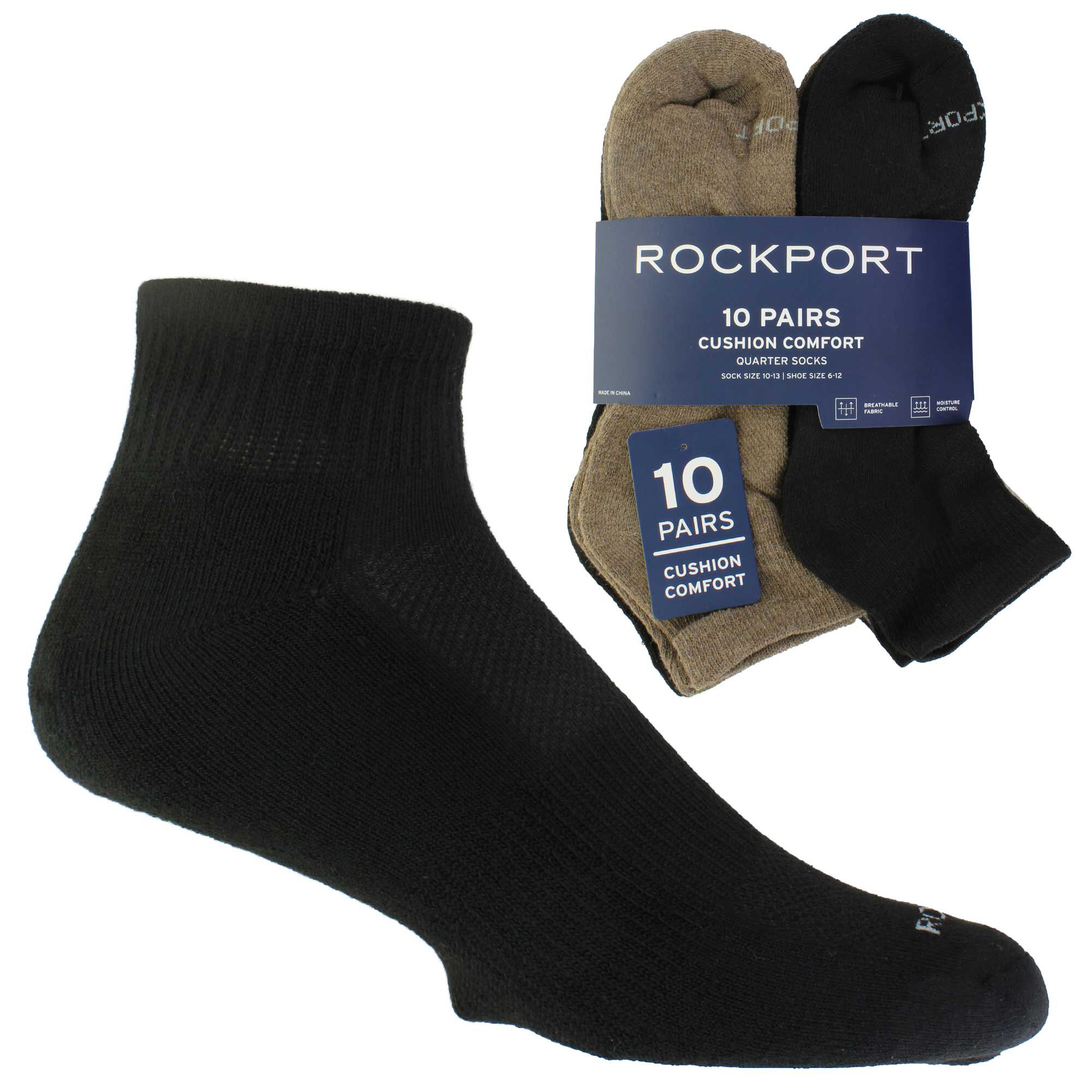 Men's Rockport Cushion Comfort Quarter 10 for $10 Side View With Package