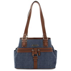 Handbags Rosetti Midtown Denim Satchel Front View
