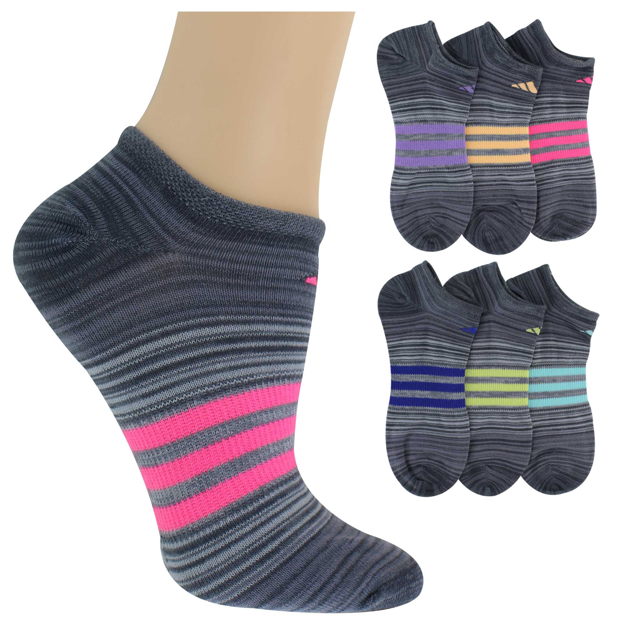 Women's adidas SUPERLITE No-Show 6-Pair Pack Side View With Package