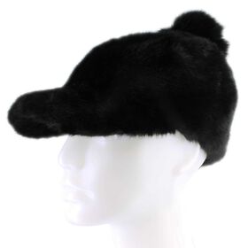 Winter Headwear Couture Gems Fluffy Cap With Faux-Fur Pom Side View