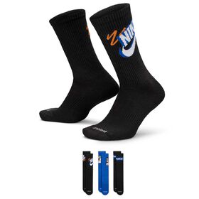 Socks Men's Nike Everyday Plus Cushioned Crew 3 Pairs Side View With Package
