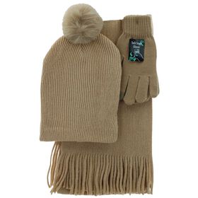 Winter Headwear Women's Couture Gems Lurex Scarf 3-Piece Set Front Set View