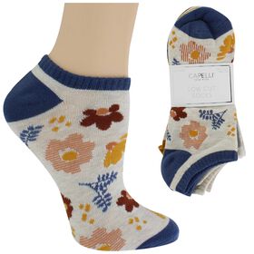 Socks Women's Capelli Retro Floral Low-Cut 10 For $10 Side View With Package