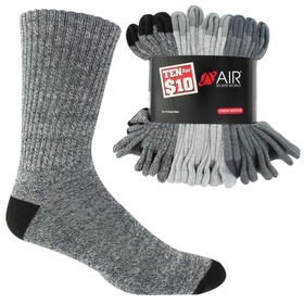Socks Men's Air Sports World Marled Crew 10 For $10 Side View With Package