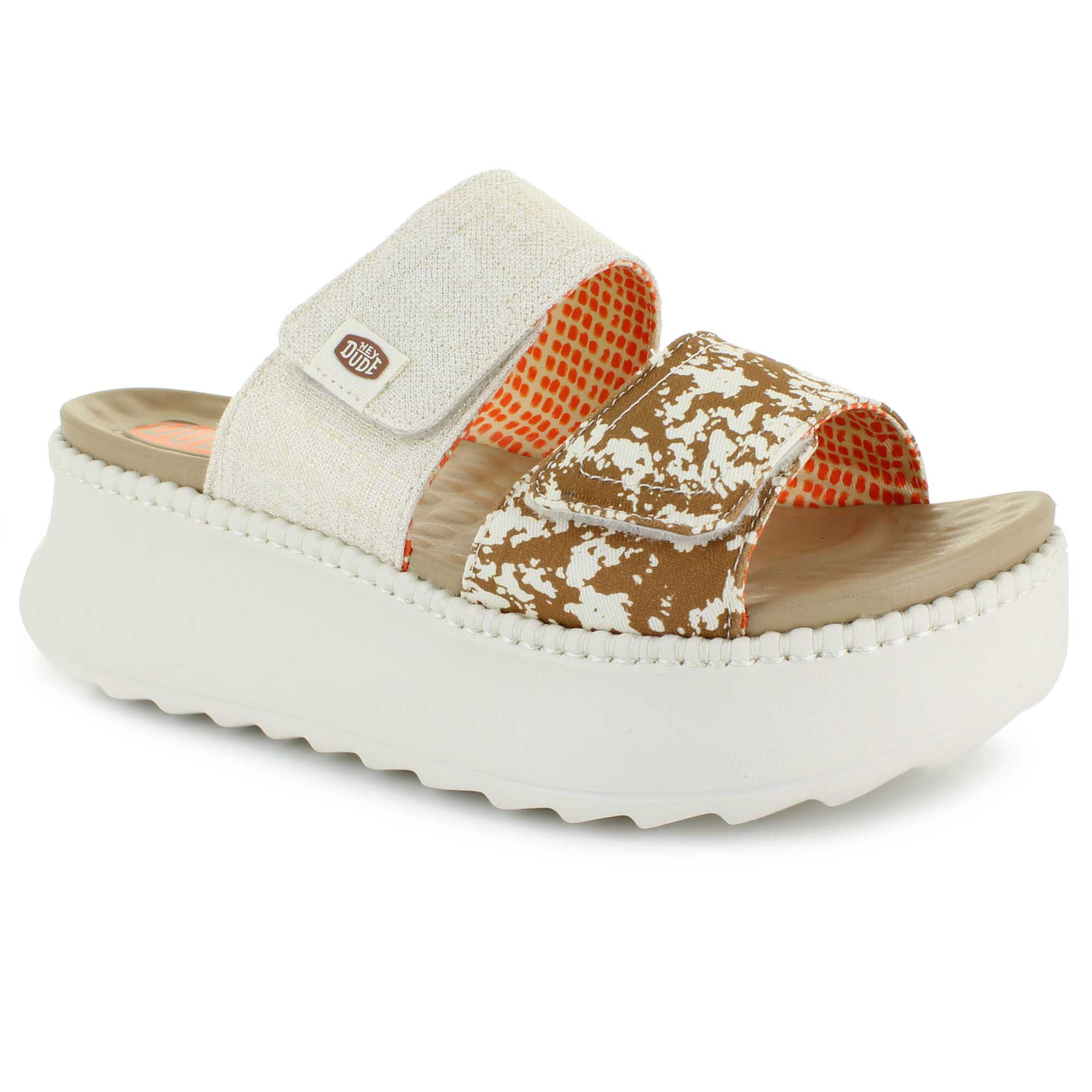 HEYDUDE Delray Slide Animal Shimmer Front View