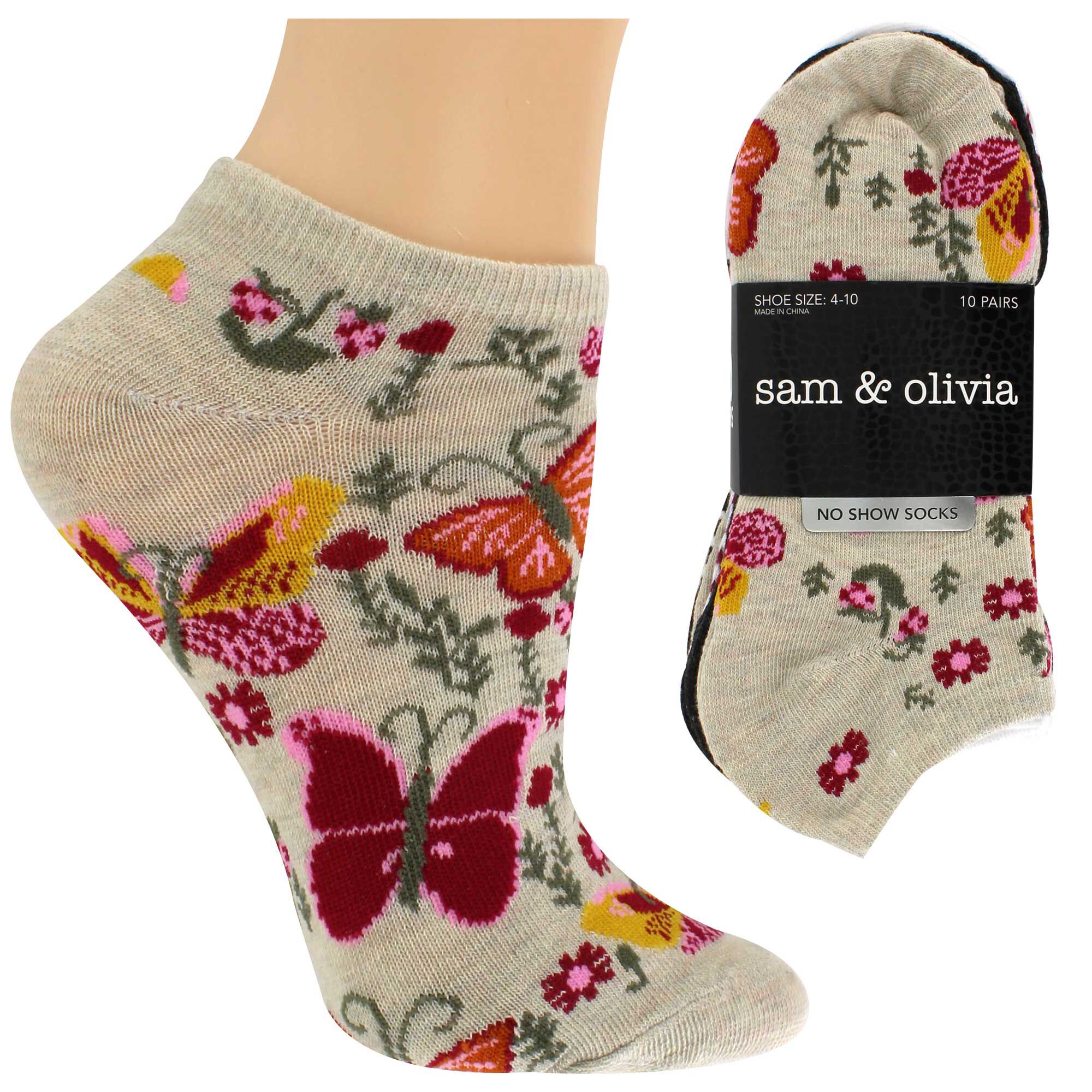 Women's Sam & Olivia Butterfly & Stripe 10 for $10 Side View With Package