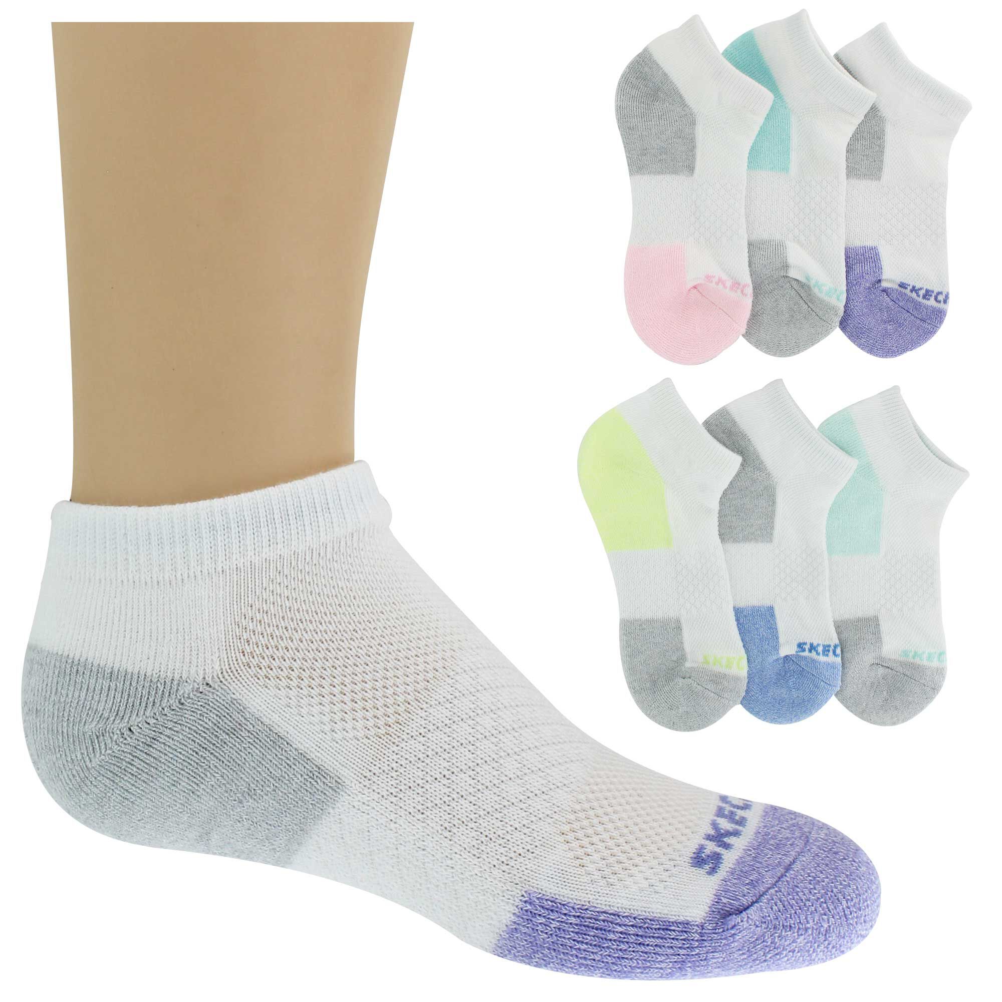Girls' Skechers Low-Cut 6-Pair Pack Side View With Package