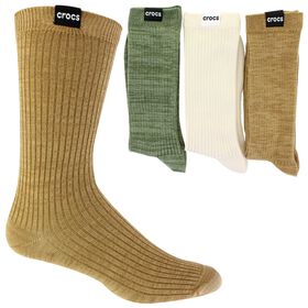  Men's Crocs Solid Ribbed Crew 3-Pair Pack Side View With Package