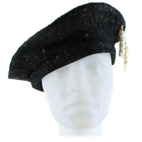  Women's Couture Gems Beret With Faux-Pearl Accents Front View