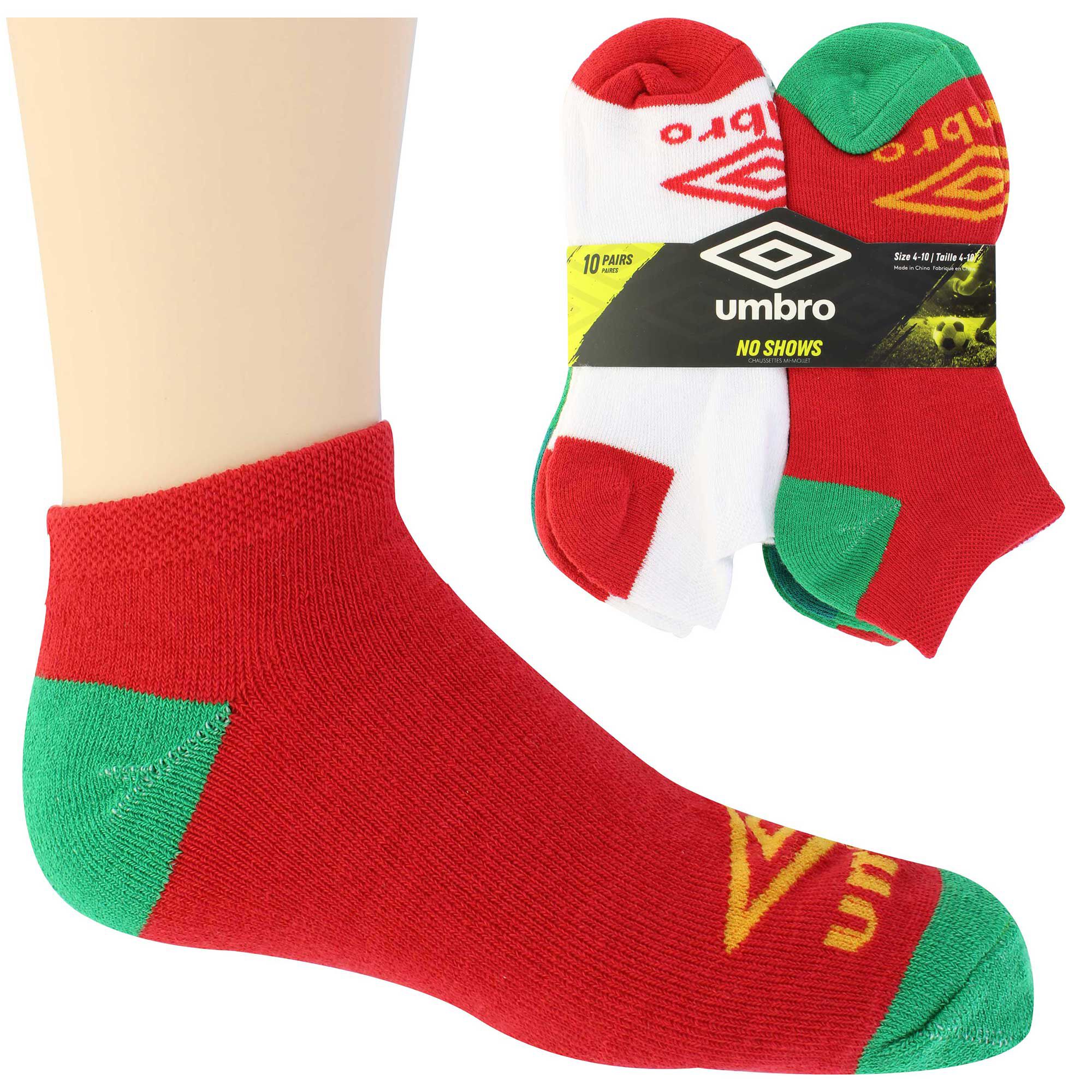 Kids' Umbro No-Show 10 for $10 Side View With Package