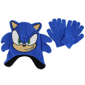  Kids' Sonic The Hedgehog Beanie & Glove Set Front View