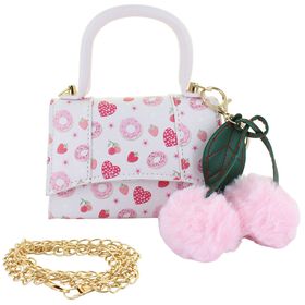  Willow & Ruby Hearts & Cherries Mini Bag With Pom Front View