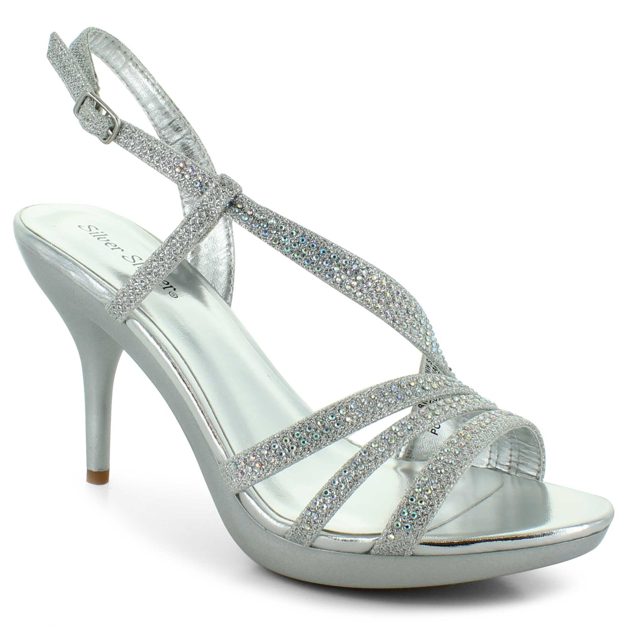 silver glitter dance shoes