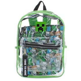  MINECRAFT Clear Backpack With Laptop Case Front View