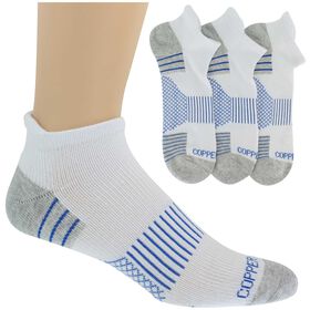 Socks Men's Copper Fit Low-Cut Crew 3-Pair Pack Side View With Package