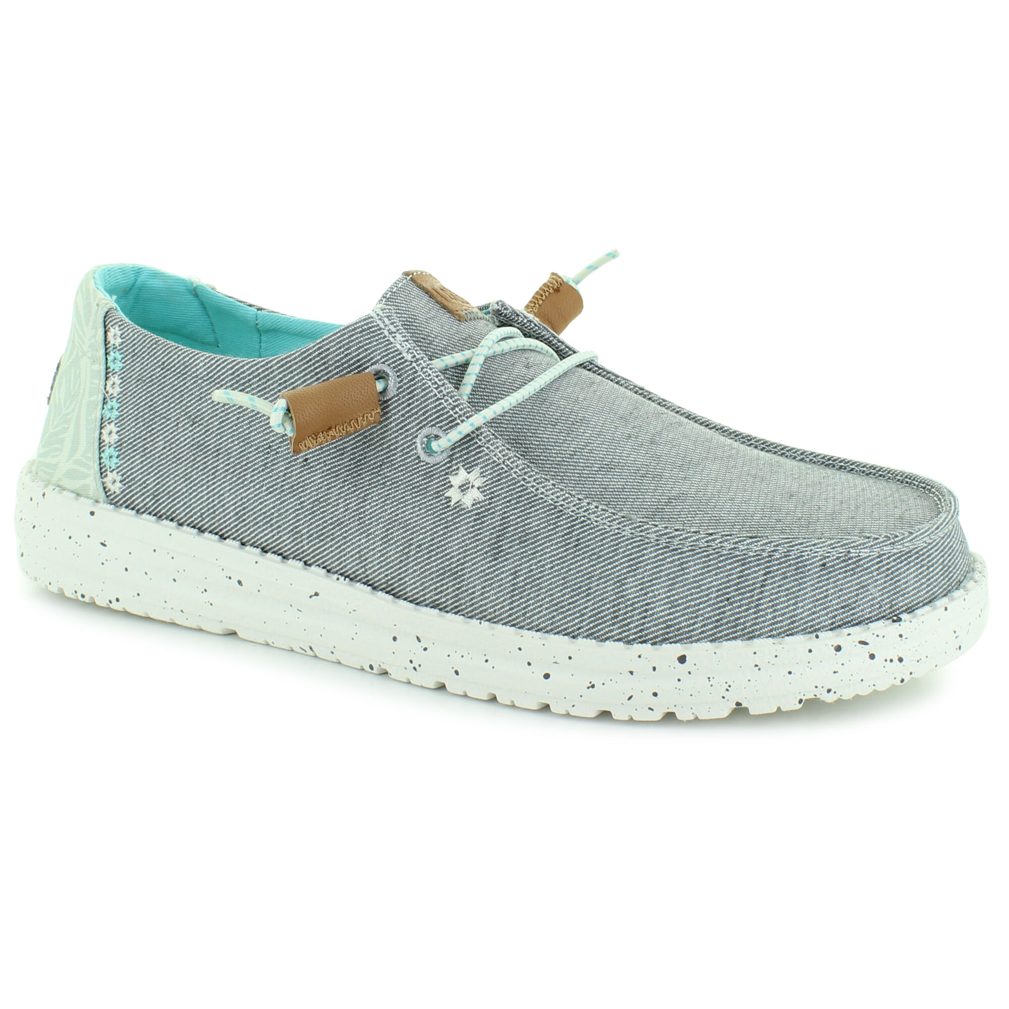 HEYDUDE Wendy Heathered Slub Tropical Right Side View