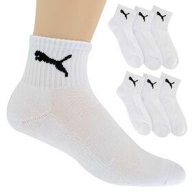  Men's PUMA Cushioned Quarter Crew 6-Pair Pack Side View With Package