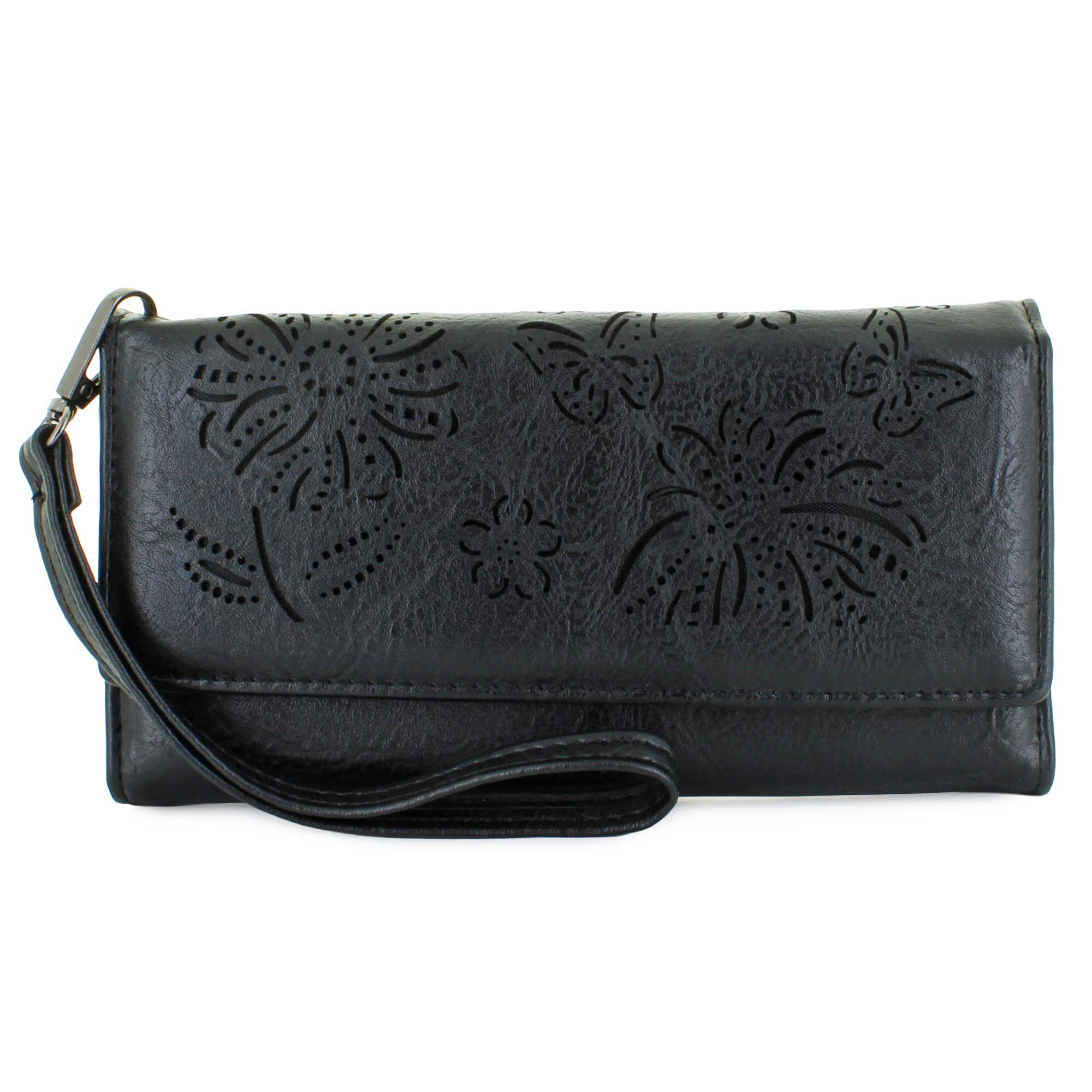 Sam & Hadley Perforated-Design Wallet/Wristlet Front View