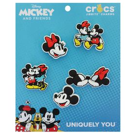 Characters & Collaborations: Shoes & Accessories Crocs Jibbitz Disney Minnie & Mickey Cute 5-Pack Front Package View