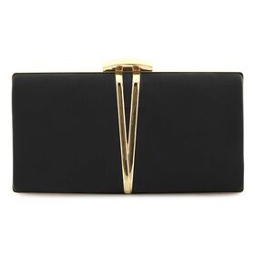 Clutches & Handbags Sasha Box Clutch With Gold-Toned Detail Front View