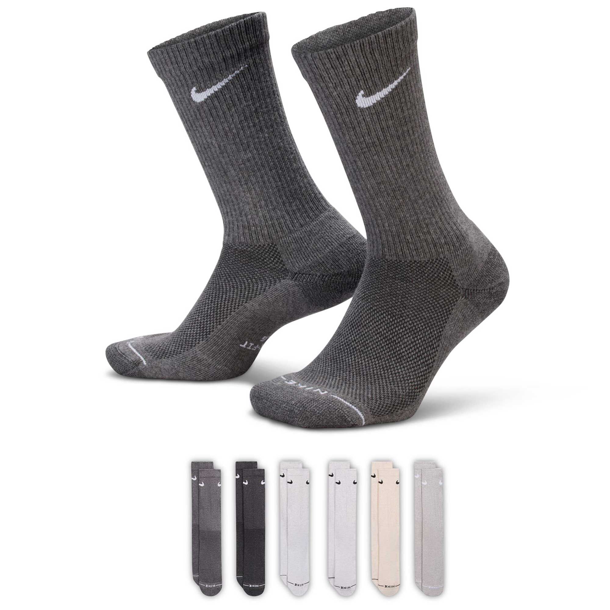 Men's Nike Everyday Elevated Crew 6-Pair Pack Side View With Package