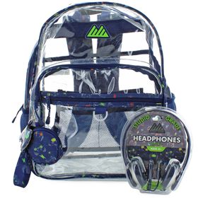 New Arrivals Summit Ridge Gamer Clear Backpack Set Front View
