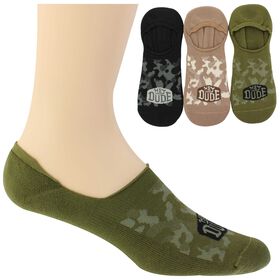 Socks Men's HEYDUDE Camouflage No-Show 3-Pair Pack Side View With Package
