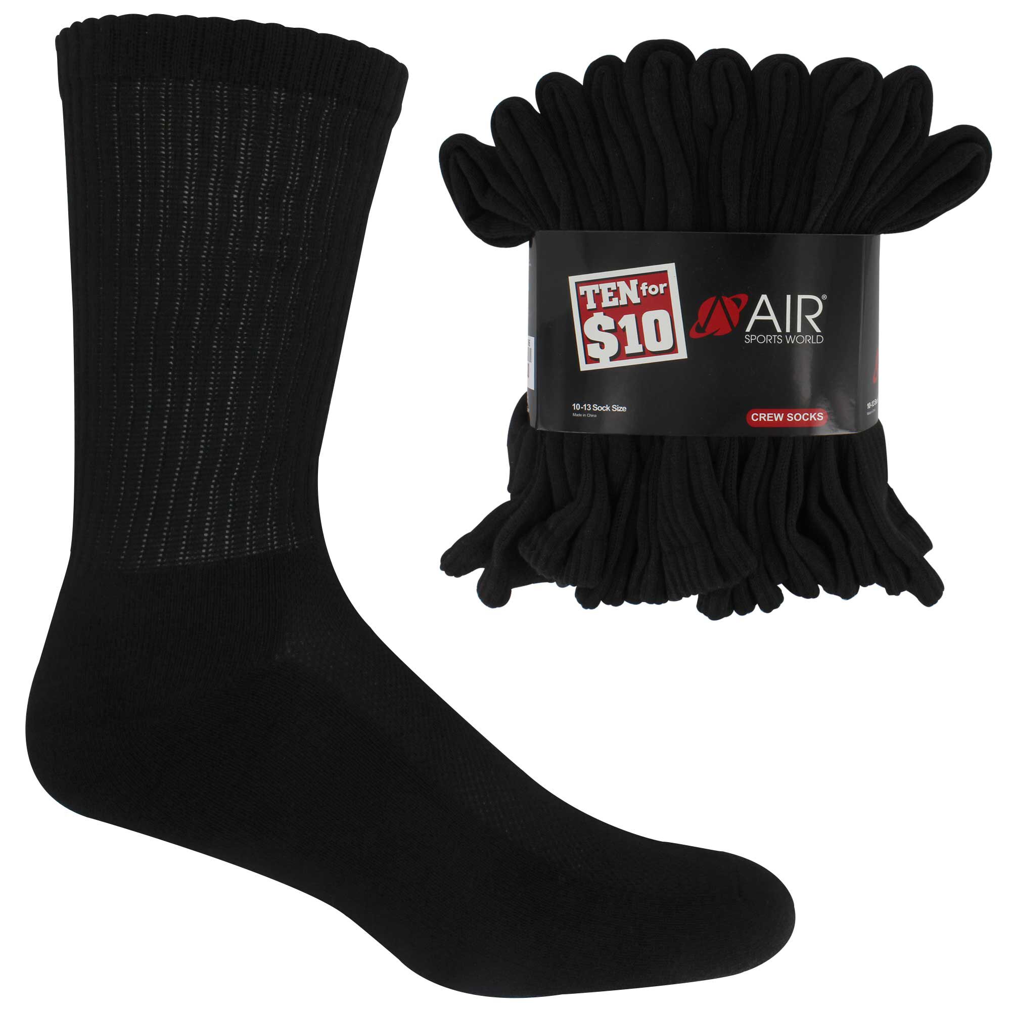 Men's Air Sports World Crew 10 For $10 Side View With Package