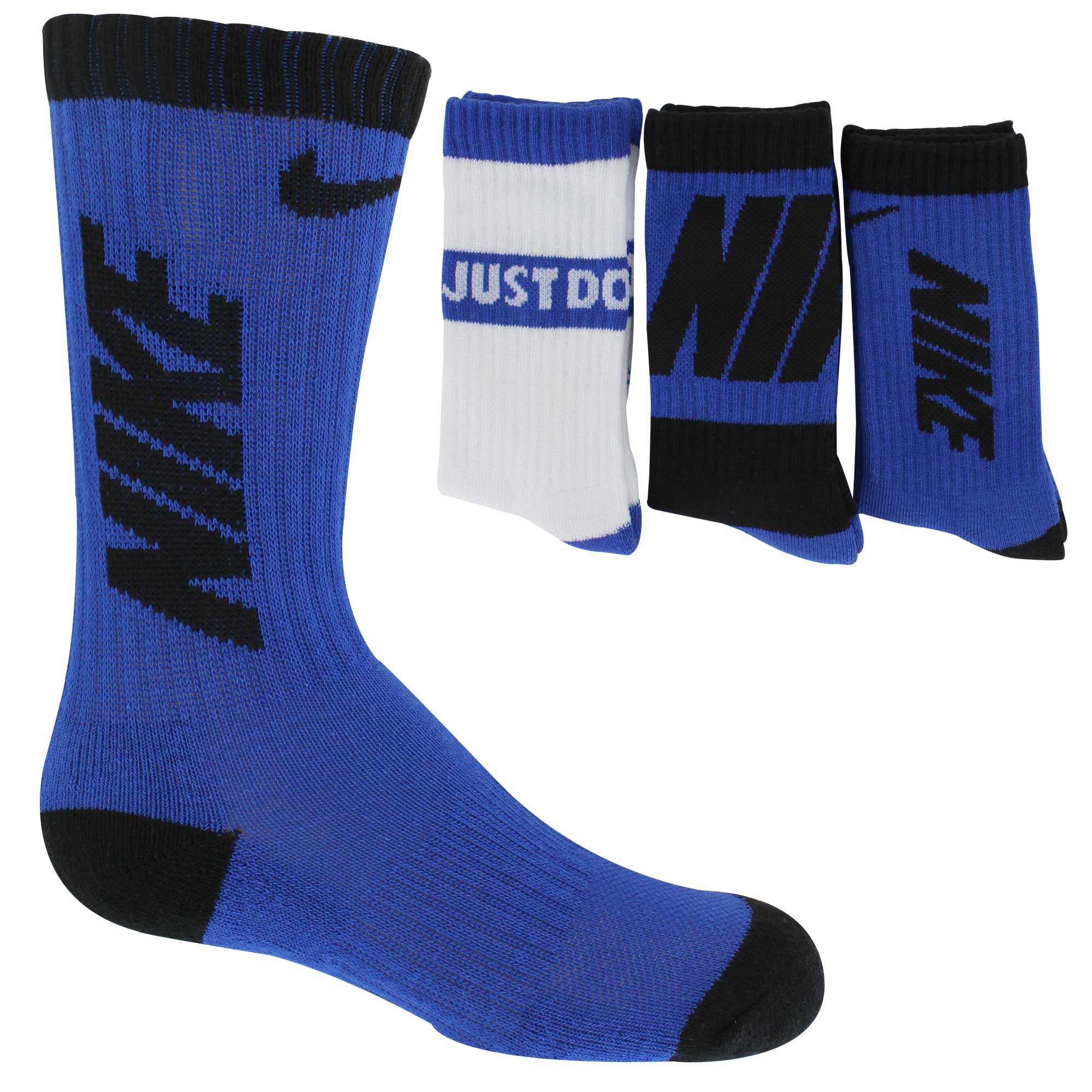 Kids' Nike Cushioned Crew 3-Pair Pack Side View With Package