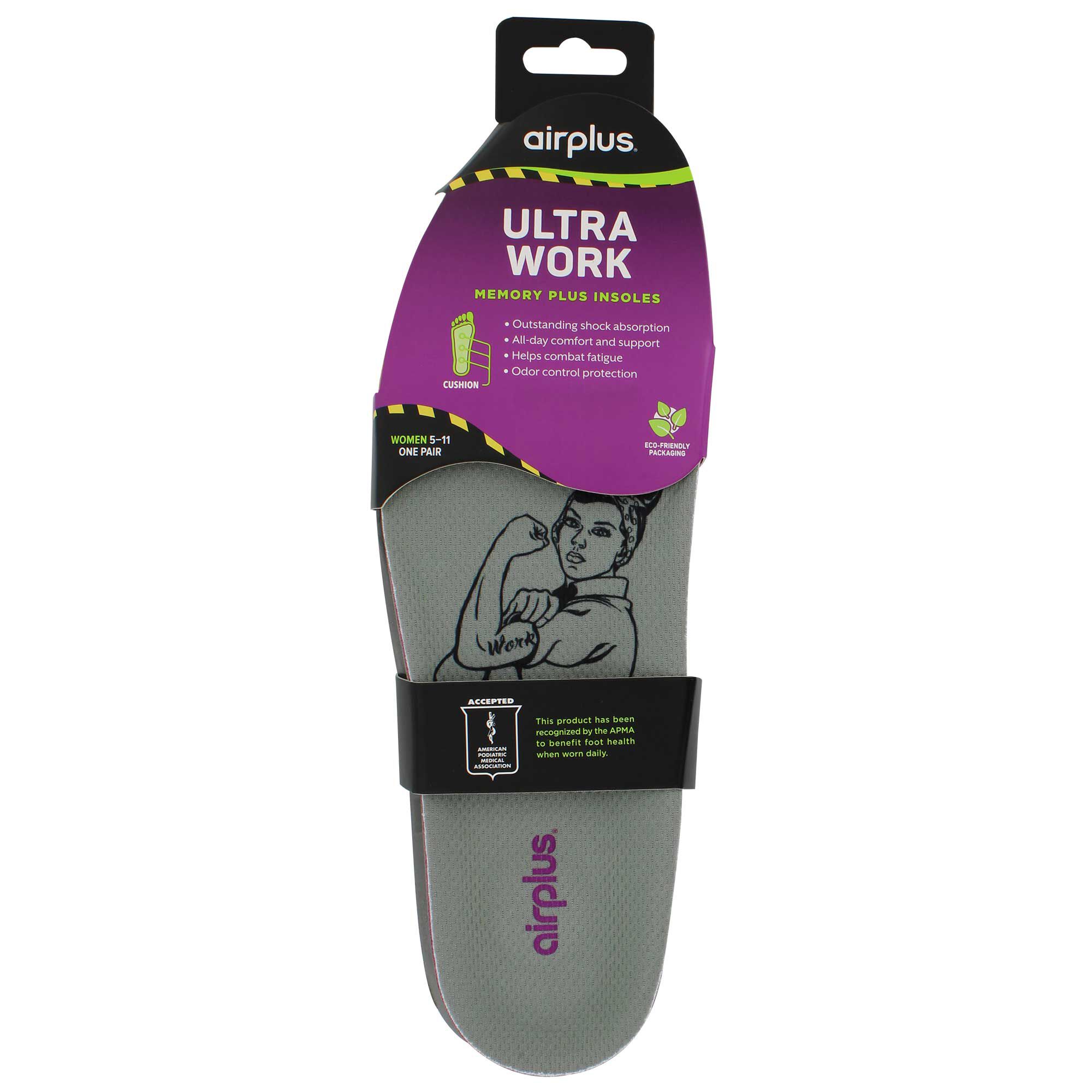 Women's airplus Ultra Work Memory Plus Insoles Front Package View