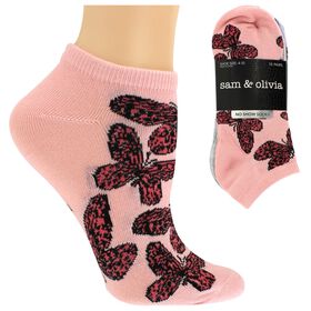 Animal House Women's Sam & Olivia Butterfly No-Show 10 for $10 Side View With Package