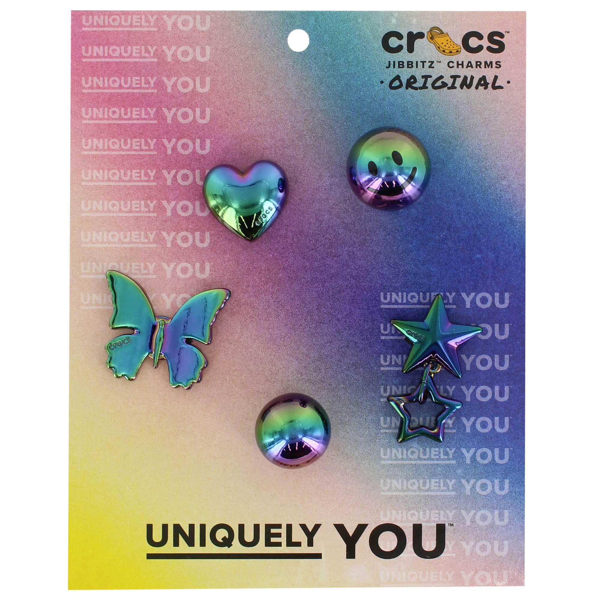 Crocs Jibbitz Iridescent Meta 5-Pack Front Package View