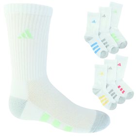 Girls' Socks Girls' adidas Cushioned Crew 6-Pair Pack Side View With Package