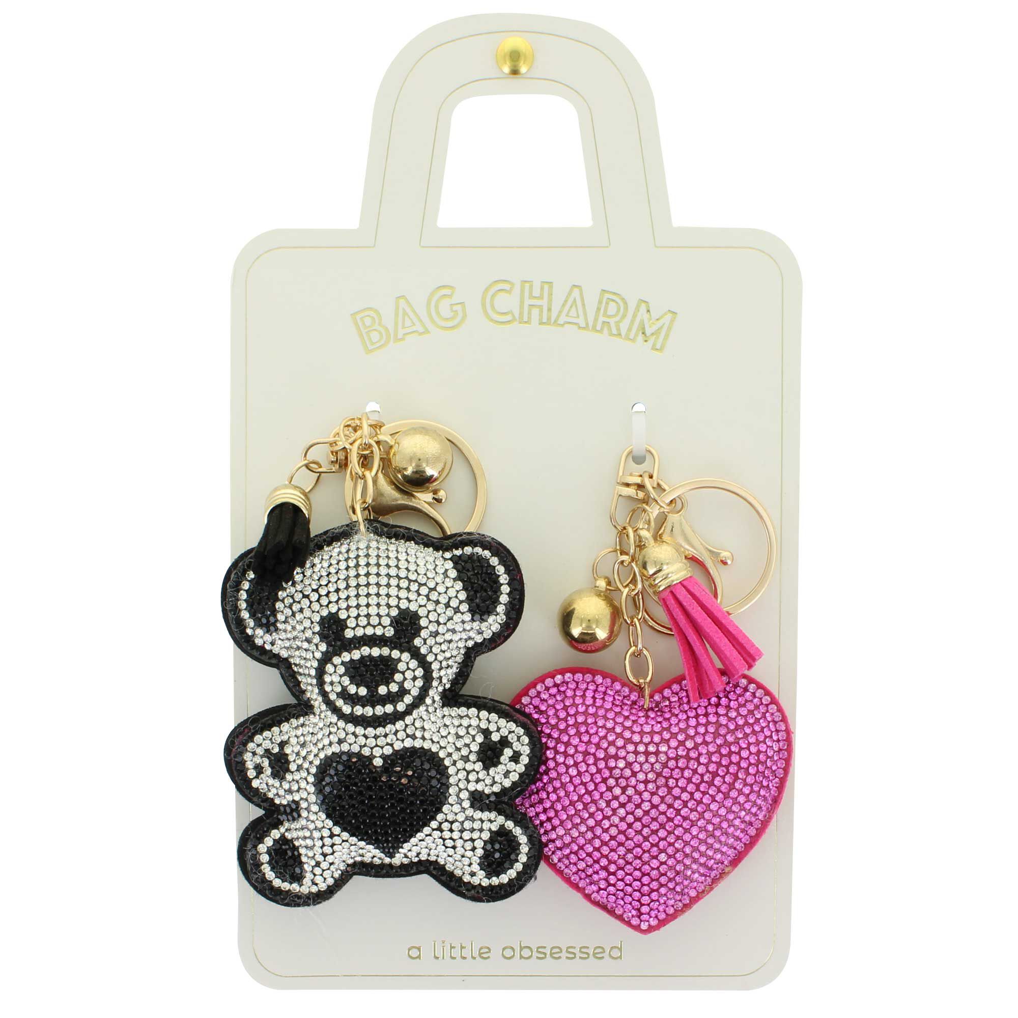 a little obsessed Bear Keychain and Bag Clip Set Front View