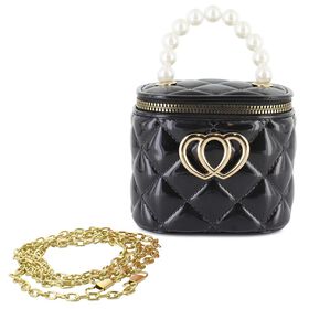  Willow & Ruby Vinyl Quilted Mini Bucket Bag Willow & Ruby Vinyl Quilted Mini Bucket Bag, Black, hi-res