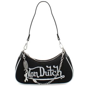  Von Dutch Rhinestone Shoulder Bag Front View