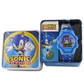  Sonic The Hedgehog Watch With Flashing Ligts Front View WIth Tin