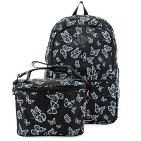  Madden Girl Butterfly Backpack With Lunch Tote Front View With Lunch Tote