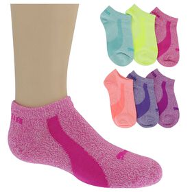 Girls' Socks Kids' PUMA Premium Super Soft No-Show 6-Pair Pack Side View With Package