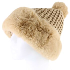  Couture Gems Waffle-Knit Pom Beanie Side View