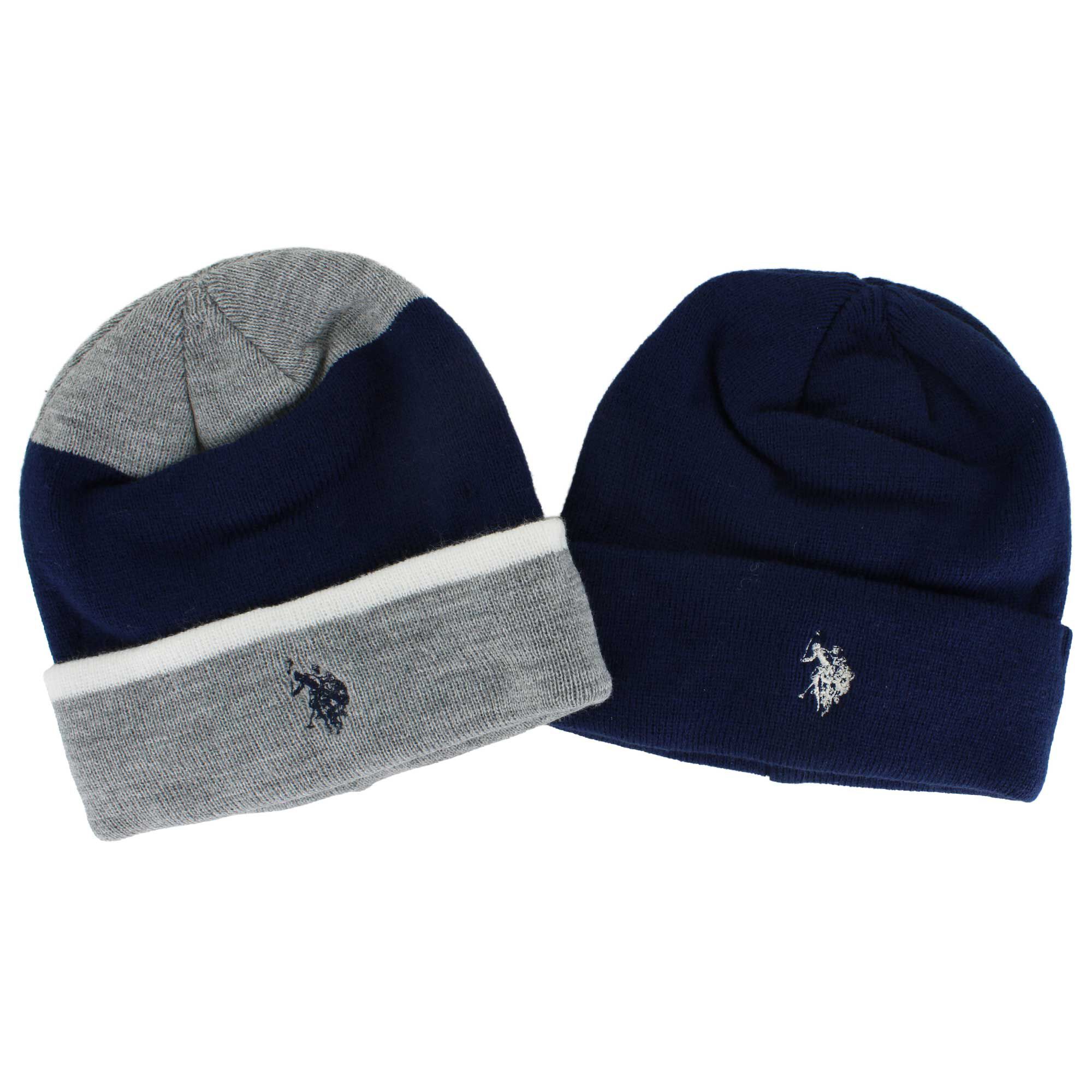 U.S. Polo Association Knit Beanie Assorted 2-Pack Front Set View
