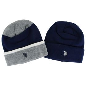  U.S. Polo Association Knit Beanie Assorted 2-Pack Front Set View
