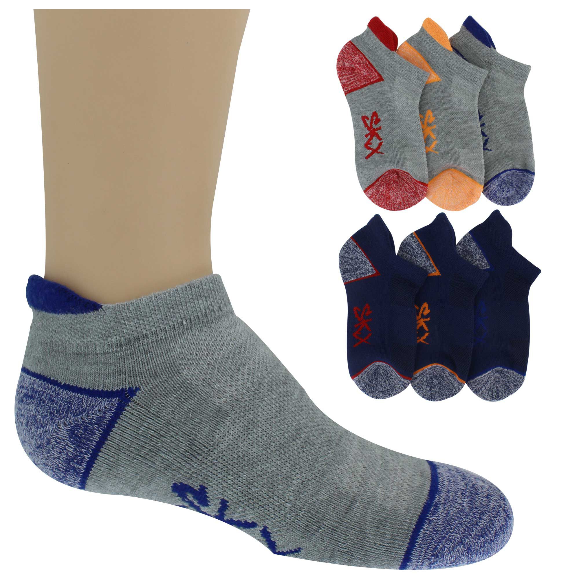 Kids' Skechers Low-Cut With Heel Tab 6-Pair Pack Side View With Package