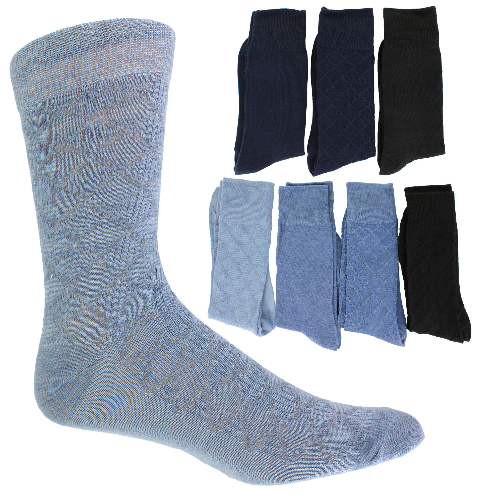 Men's Geoffrey Beene Dress Crew 7-Pair Pack Side View With Package