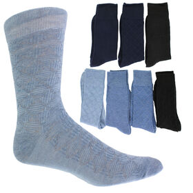 Socks Men's Geoffrey Beene Dress Crew 7-Pair Pack Side View With Package